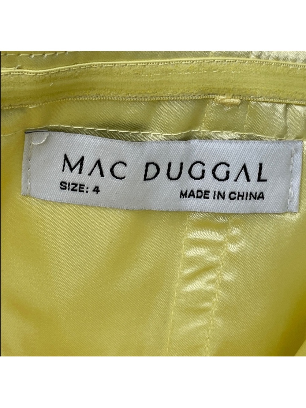 NWT Mac Duggal 68096 Strapless High Low Dress Lemon Yellow Shimmer Chiffon Sz 4 - Picture 4 of 8